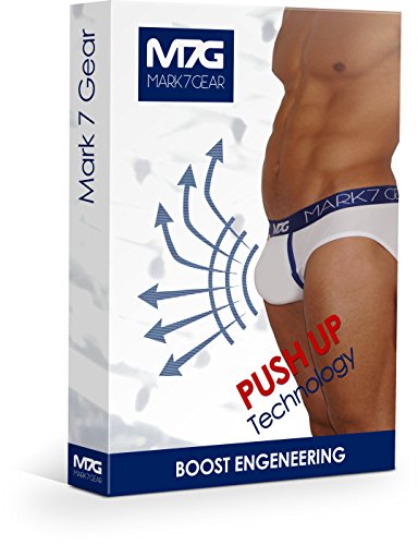 Mark7Gear Slip City - Calzoncillos slip para hombre, color blanco, Push-Up Blanco S