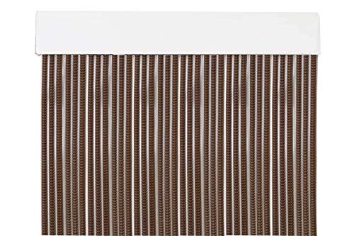 MercuryTextil P69 Cortina Puerta PVC 210x90cm Marron+Filo Transparente, Plastico