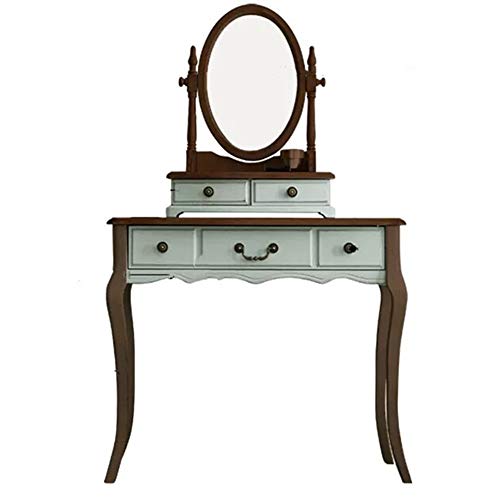 Mesa de maquillaje Dormitorio Dresser país estilo americano Tocador Antiguo retro Dresser Apartamento pequeño de muebles princesa tocador Tocadores ( Color : Green , Size : 85cmx41cmx142cm )
