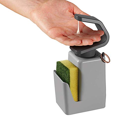 Metaltex Soap Tex-Dispensador de Jabón para Fregadero, Gris, 11x8x22 cm