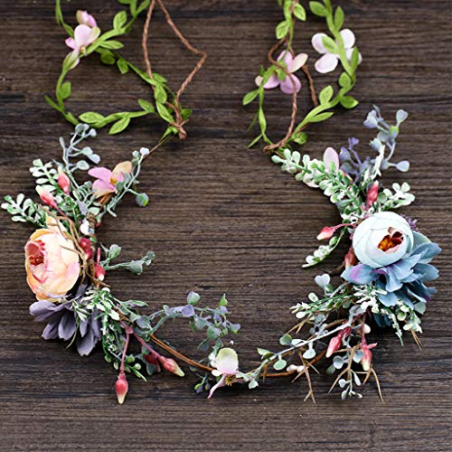 MIKI-Z Boda Nupcial Dulce Bosque Diadema simulación Capullo de Rosa Flor Vid Corona Tiara