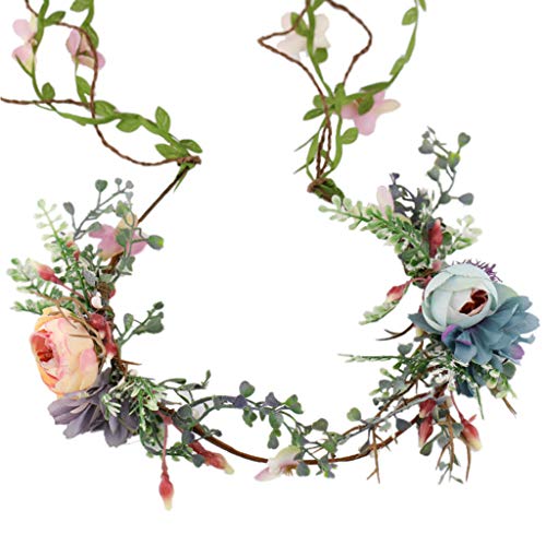 MIKI-Z Boda Nupcial Dulce Bosque Diadema simulación Capullo de Rosa Flor Vid Corona Tiara