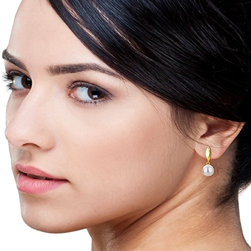 Miore Pendientes de mujer con oro amarillo de 9 k (375), perla cultivada de agua dulce