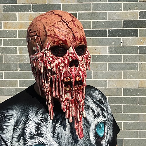 Morbuy Terror Máscara de Halloween, Adulto Látex Novedad Horror Espeluznante Cabeza Máscaras Cara Fiesta de Disfraces Cosplay (Fantasma de Sangre)