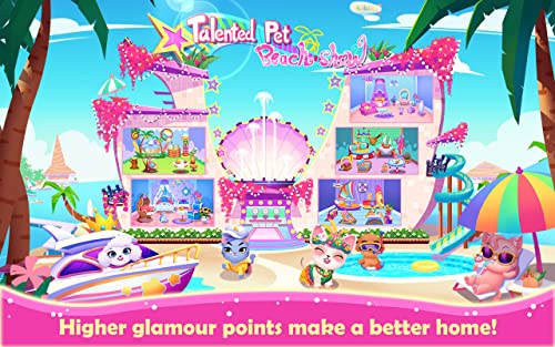 Muestra de playa de mascotas talentosas