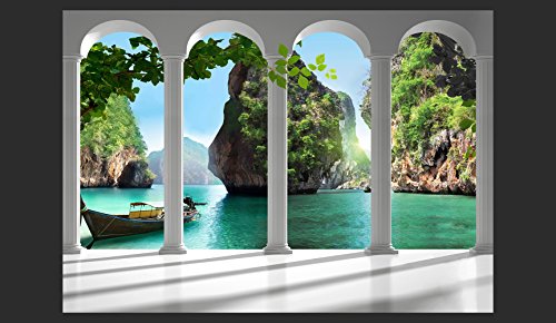 murando Fotomurales autoadhesivo 343x256 cm XXL Papel pintado tejido no tejido Decoración de Pared decorativos Murales moderna de Diseno Fotográfico Playa Naturaleza Paisaje Mar 10110903-13