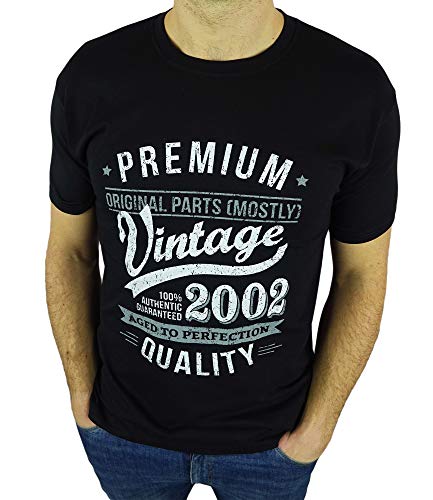 My Generation Gifts Vintage Year - Aged to Perfection - 18 Cumpleaños Años - Regalo de Cumpleaños Camiseta para Hombre - Negro M