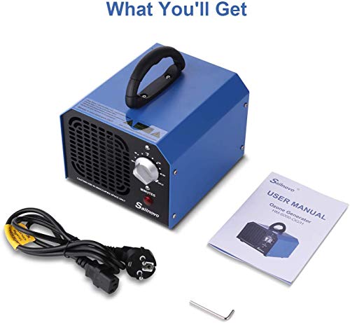 Nakey Generador de ozono, generador comercial de ozono 6000 mg/h Desodorante negro esterilizador industrial O3 para purificador de aire para habitación, humo, coche y animales domésticos
