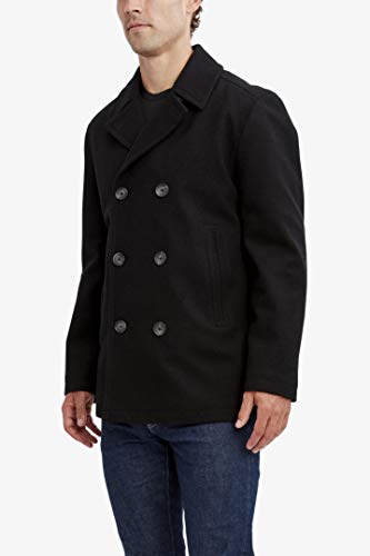 Nautica Peacoat clásico de doble botonadura para hombre - Negro - Small