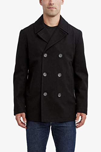 Nautica Peacoat clásico de doble botonadura para hombre - Negro - Small