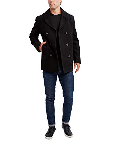 Nautica Peacoat clásico de doble botonadura para hombre - Negro - Small