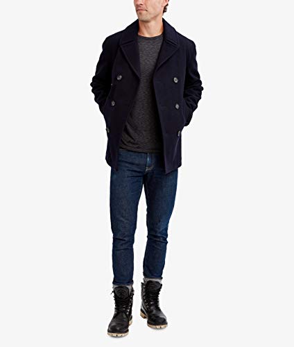 Nautica Peacoat clásico de doble botonadura para hombre - Negro - Small
