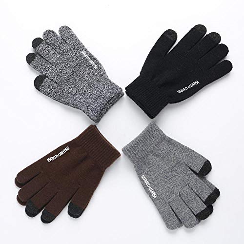NIDAYEDE_Nuevos guantes antideslizantes con pantalla táctil Guantes de pantalla táctil de invierno de moda cálidos regalos promocionales@Gris_Talla única