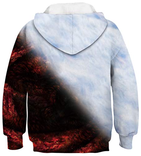 Ocean Plus Niños Sudaderas con Capucha Cool Pullover para Niños Niñas Adolescente Camiseta de Manga Larga (M (Altura: 135-140cm), Ángel y Diablo Doble Lobo)
