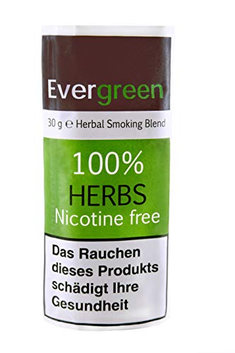 Organic Herbal Natural Smoking Mixture 30g 100% Nicotine & Tobacco Free, Rich, Aromatic, Delicate Aroma and Smooth natural taste Evergreen Tobacco Substitute