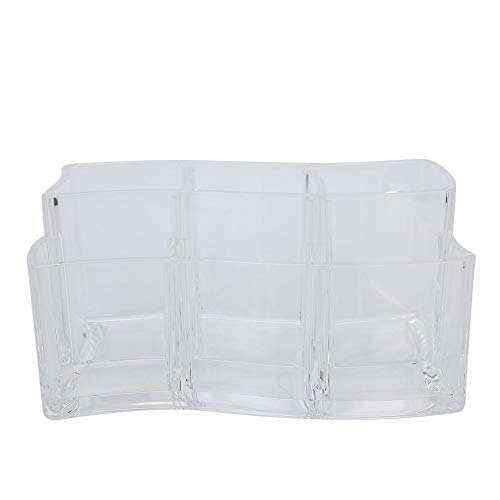 Organizador de cosméticos y maquillaje, acrílico transparente, 6 ranuras, soporte para cepillo de maquillaje, caja, organizador de escritorio, organizador de maquillaje de vanidad