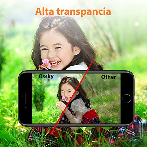 Ossky [2-Pack Protector de Pantalla iPhone SE 2020/8/7, Cristal Templado Glass Screen Protector,Vidrio Templado con [Cobertura Completa] [9H Dureza] [Alta Definicion]-Negro.
