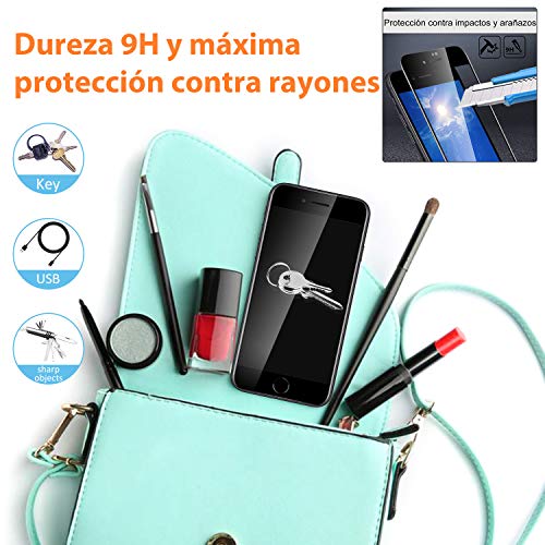 Ossky [2-Pack Protector de Pantalla iPhone SE 2020/8/7, Cristal Templado Glass Screen Protector,Vidrio Templado con [Cobertura Completa] [9H Dureza] [Alta Definicion]-Negro.