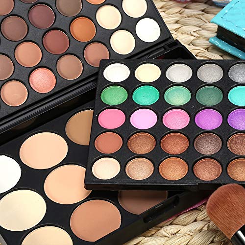 Paleta de sombra de ojos profesional de 80 colores +15 colores Colorete y corrector de maquillaje Contour Eye Powder Cosmetic Set Por filfeel