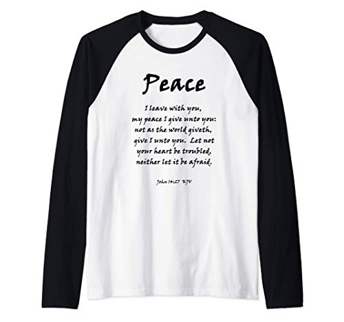 Peace John 14:27 - Paz Verso de la Biblia Juan 14:27 Camiseta Manga Raglan