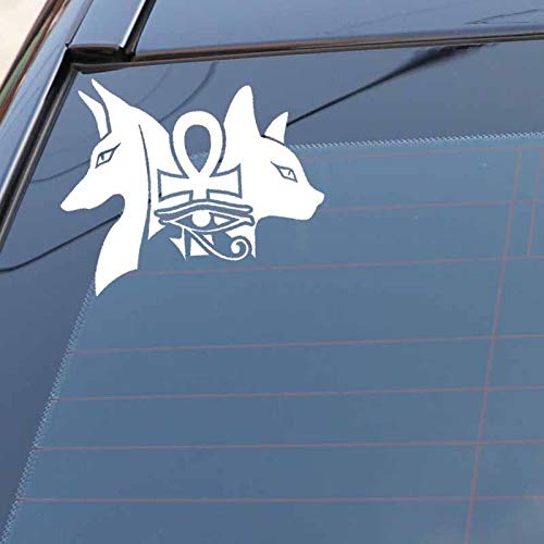 Pegatinas Coche 15.9X13CM Vinilo de la Etiqueta Antigua egipcia Bastet Perros Ojo de Horus Coche de la Etiqueta Negro/Plata Pegatinas Coche (Color Name : Black)