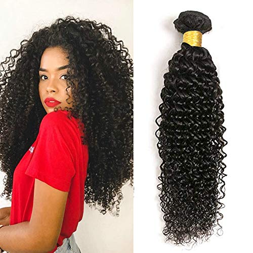 pelo humano rizado natural pelo humano brasileño cabello virgen brasileño extensiones de cabello color negro natural (100 +/-5g)/ pc 26 pulgadas