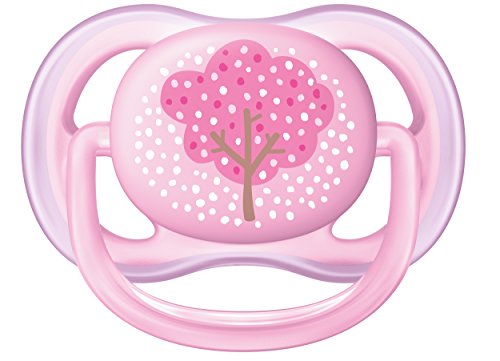Philips Avent SCF343/20 - Pack con 2 chupetes Ultra Air decorados, de 0 a 6 meses, niña, color rosa y azul