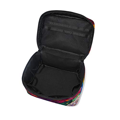 Pintura Pavo Real Colorido Bolsa Mochila de Maquillaje Almacenamiento Organizador de Cosméticos Portátil Estuche para Mujeres Señoras Niñas