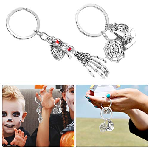 PRETYZOOM 2 Piezas Llavero de Fiesta de Halloween Calabaza Bruja Cráneo Colgante Encantos Bolso Llavero de Coche Colgante Regalos de Fiesta de Halloween para Niños Estilo 2