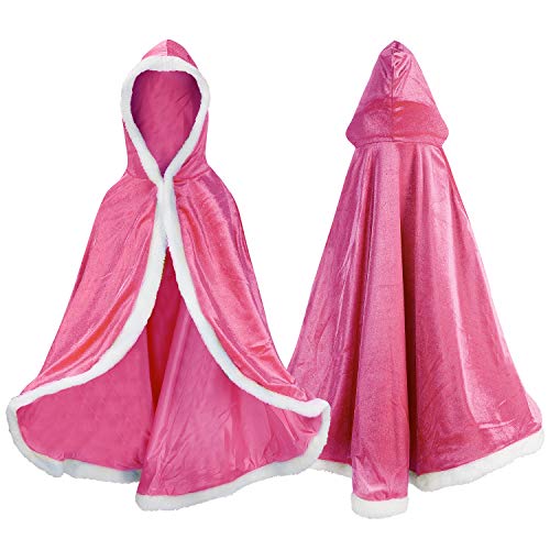 Proumhang Disfraz de Princesa Capa de Princesa para Niñas Disfraces para Halloween Trajes de Navidad Rosado 150 para 7-8 años
