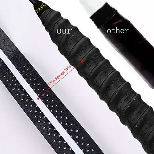QH-Shop Mangos de Raquetas de Tennis Badminton Anti Slip Perforado Absorbente Sobregrip Grip Multicolor 8 Paquete