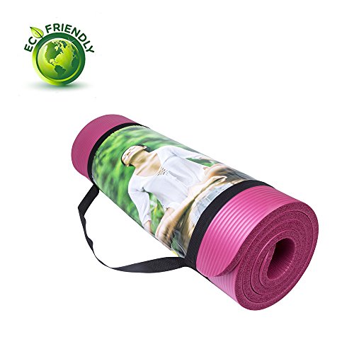 QUBABOBO Colchonetas de Yoga 15mm Gruesa Antideslizante Esterilla para Ejercicio Pilates Fitness Workout y Gimnasia con bolsa de transporte y correa