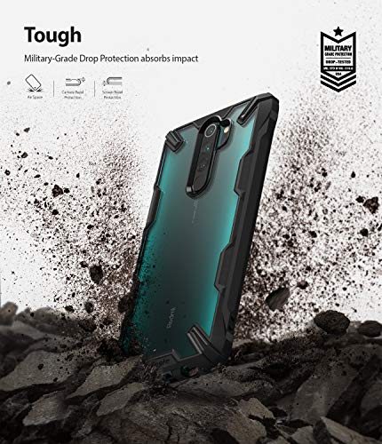 Ringke Fusion-X Diseñado para Funda Xiaomi Redmi Note 8 Pro, Transparente al Dorso Carcasa Redmi Note 8 Pro 6.53" Protección Resistente Impactos TPU + PC Funda para Redmi Note 8 Pro 2019 - Black
