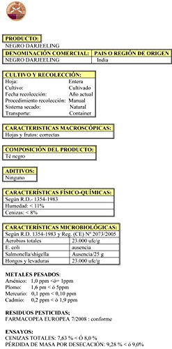SABOREATE Y CAFE THE FLAVOUR SHOP Té Negro Darjeeling FTGFOP1 1ª Cosecha En Hebra A Granel 1 kg