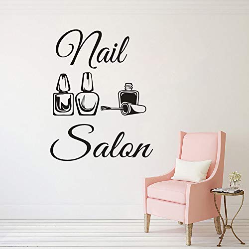 Salón de uñas logo vinilo tatuajes de pared salón de belleza decoración manicura pedicura cartel de ventana nail art Polish decoración del hogar pegatinas de pared otro color 42x54cm