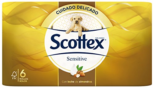 Scottex Sensitive Papel Higiénico, 6 Rollos