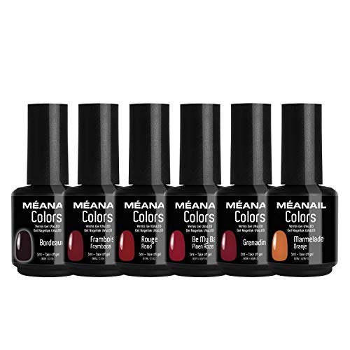 Set de Esmaltes de Uñas Gel UV LED 6 Colores Esmaltes Semipermanente Laca Soak Off Gel Nail Polish Collection Scarlett Ideal Manicura y Pedicura