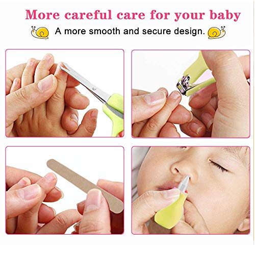 Set para el cuidado del bebé - 8 piezas/juego de recién nacido bebé niños Cuidado Set, uñas pelo salud Cuidado Termómetro Pincel Kit (amarillo)