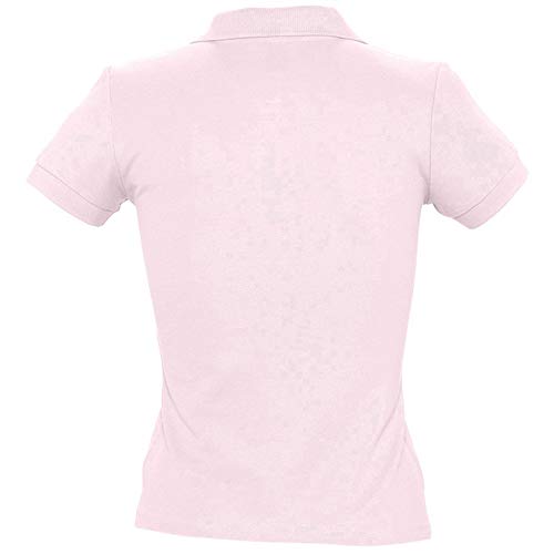 SOLS- Polo de Manga Corta de algodón piqué para Mujer (S) (Rosa Pálido)