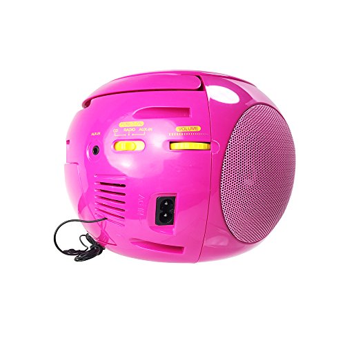 Soy Luna- Disney Reproductor Radio CD, Altavoz Portátil, Rosa (Lexibook RCD102SL) FM, AUX IN, Color