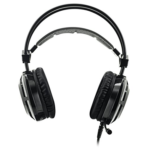 SPIRIT OF GAMER - Elite-H70 - Auriculares de audio PC Gamer Black Edition - Micrófono flexible - Luz de fondo LED blanca fría - Diseño ultra y sonido envolvente virtual 7.1