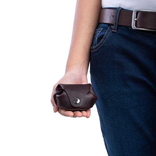STILORD 'Bob' Estuche Monedas Cuero Monedero Mini Billetera Vintage de Cuero Slim Cambio de Monedas Cartera Pequeña Bolsita Piel, Color:Cognac marrón Oscuro
