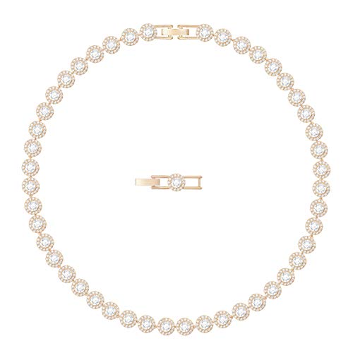 Swarovski Collar Angelic, Blanco, Baño en Tono Oro Rosa