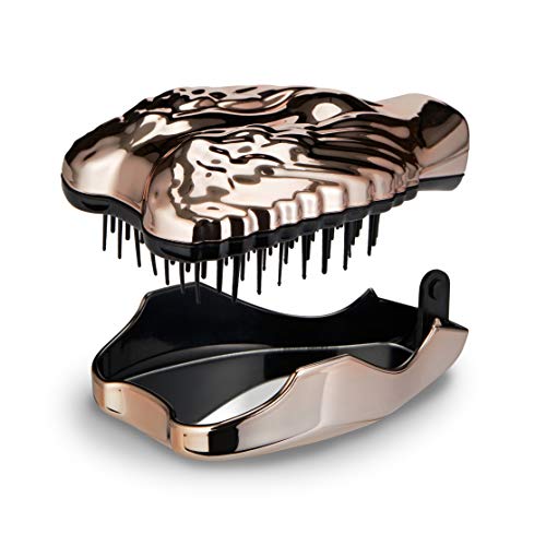 Tangle Angel Pro Serie Compacto Cepillo Desenredante Con Espejo, Oro Rosa Cromo 130 g