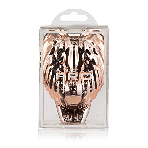 Tangle Angel Pro Serie Compacto Cepillo Desenredante Con Espejo, Oro Rosa Cromo 130 g
