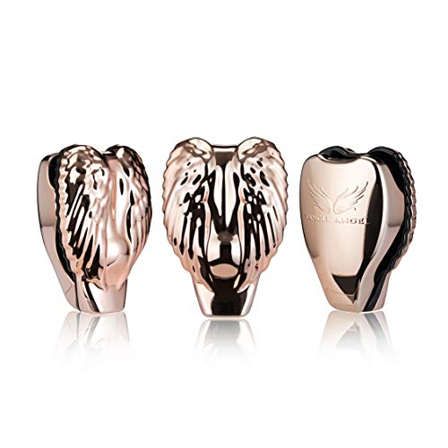 Tangle Angel Pro Serie Compacto Cepillo Desenredante Con Espejo, Oro Rosa Cromo 130 g