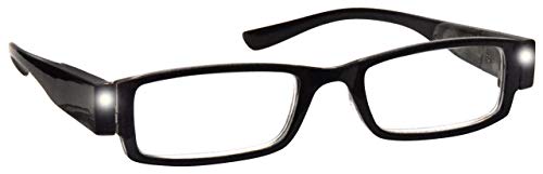 The Reading Glasses Company Gafas De Lectura Iluminado Led Noche Lectores De Luz Hombres Mujeres Negro L1-1 +2,00 50 g