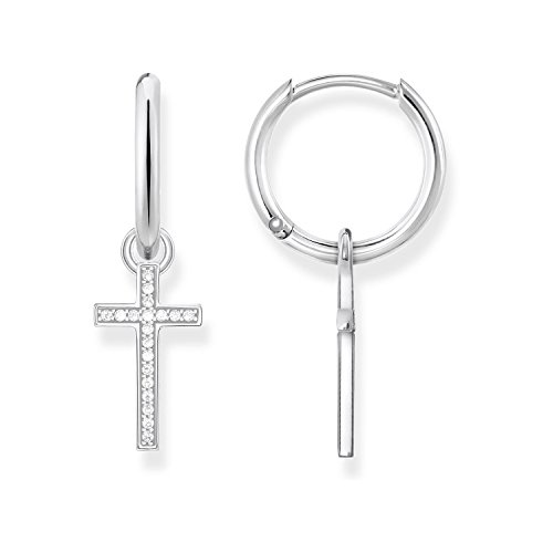 Thomas Sabo - Pendientes de Mujer "Cruz Glam & Soul ", Plata de Ley 925