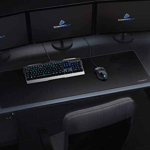 TITANWOLF - Alfombrilla de Ratón de Gran Tamaño 1200x400mm – Mouse Pad Gaming XXL - para Precisión y Velocidad en Juegos - Antideslizante - Superficie de Tejido - para Ratón y Teclado