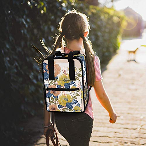 TIZORAX - Mochila para mujer con ramo de flores, para adolescentes, niñas, colegio, colegio, bolsa de libros acolchada, senderismo, bolsas de viaje, casual